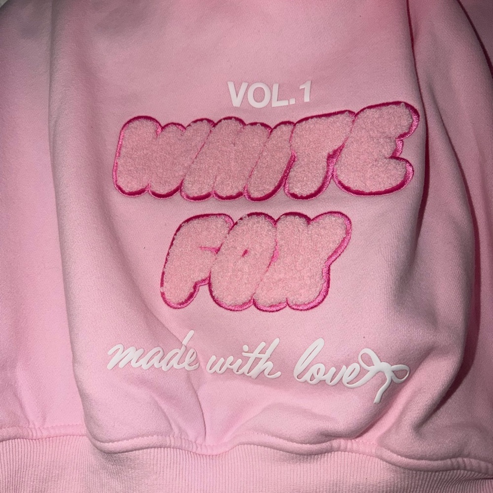 NWT! WHITE FOX- cropped zip front hoodie - Picture 8 of 8